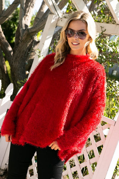 PLUS OVER SIZED FUZZY CHUNKY TOP