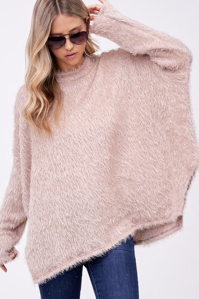 PLUS OVER SIZED FUZZY CHUNKY TOP