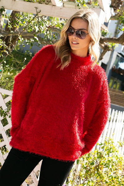 PLUS OVER SIZED FUZZY CHUNKY TOP