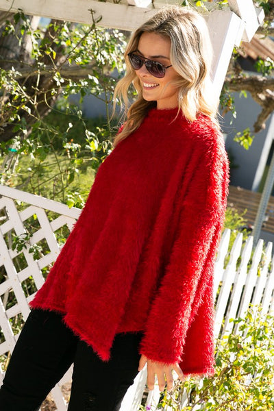 PLUS OVER SIZED FUZZY CHUNKY TOP