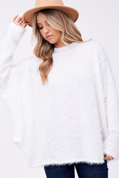 PLUS OVER SIZED FUZZY CHUNKY TOP