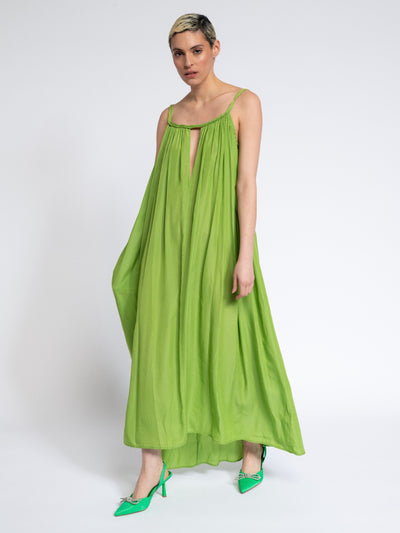 Lime green flowy dress