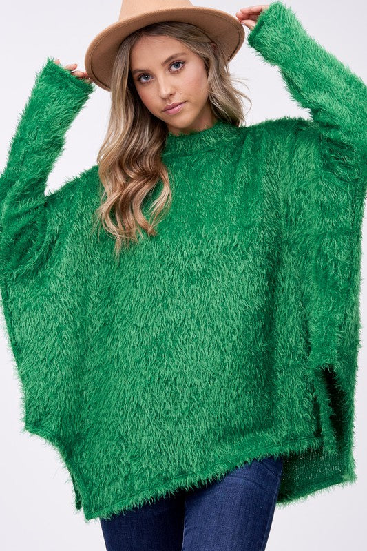 PLUS OVER SIZED FUZZY CHUNKY TOP