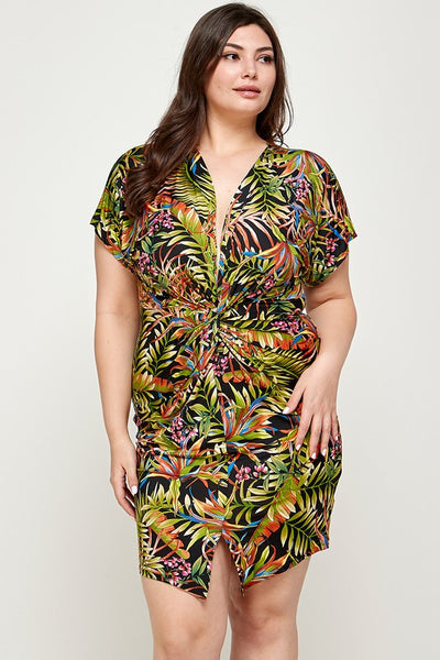 Tropical Print Dress