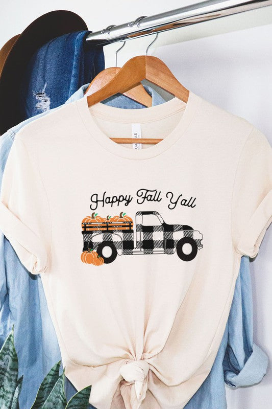 Fall Plaid Truck Graphic Tee