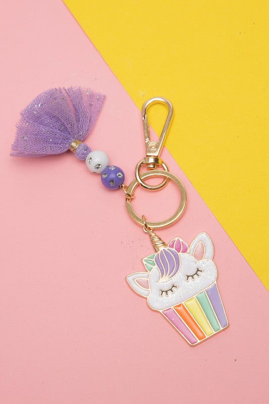 Kids Glitter Rainbow Unicorn Keychains