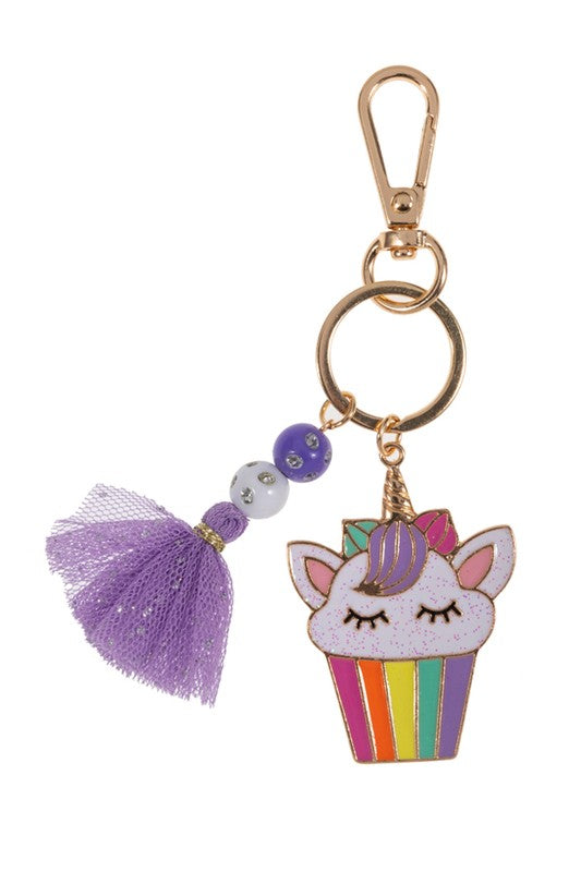 Kids Glitter Rainbow Unicorn Keychains