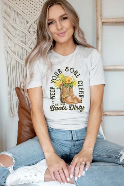 Soul Clean and Boots Dirty Graphic Tee