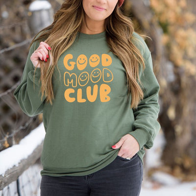 Good Mood Club Smiley  Graphic Sweatshirt