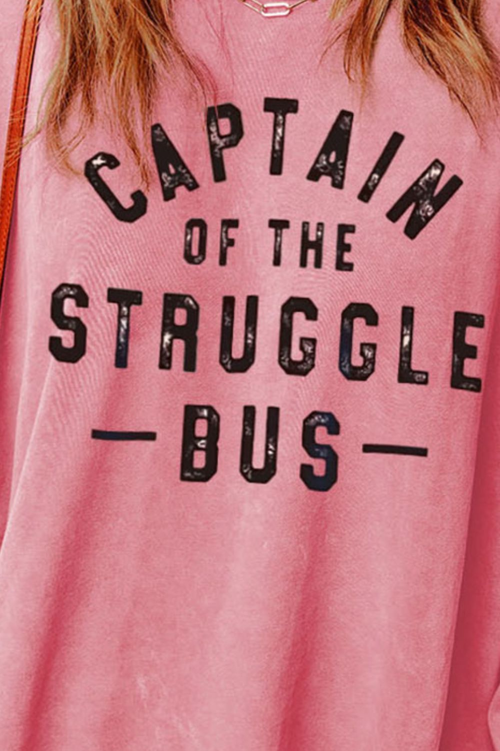 Slogan Graphic Dropped Shoulder Slit Sweatshirt